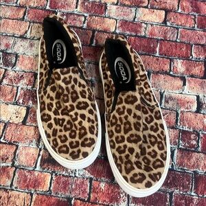 Soda Women's Brown Leopard Slip-On Sneakers